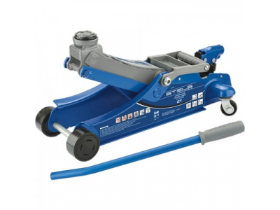 Домкрат гидравлический подкатной, поворотная рукоятка, 2т LOW PROFILE, 100-350 мм// STELS