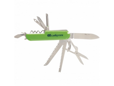 Нож многофункциональный, компактный размер, 15 функций, 90 мм Сибртех