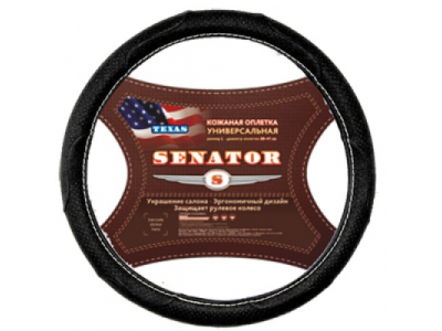 Оплетка "SENATOR" кожаная Texas Черный L