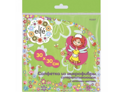Салфетки из микрофибры с зел.цветами 300*300 мм//Elfe