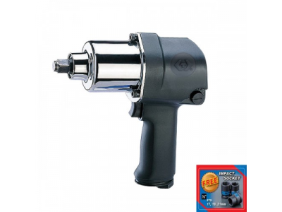 Гайковерт пневматический ударный 1/2", 881 Нм, в комплекте перчатки антивибрационные, KING TONY