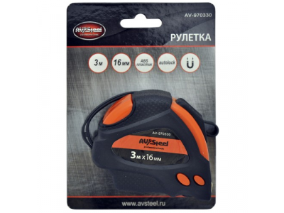 рулетка с магнитным наконечником 3мx16мм