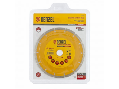 Диск алмазный отрезной сегментный, 180 х 22,2 мм., сухая резка DENZEL