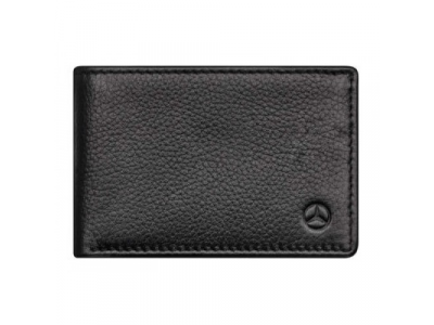 Кожаное портмоне Mercedes-Benz Mini Wallet, Cowhide, Black, RFID Protection